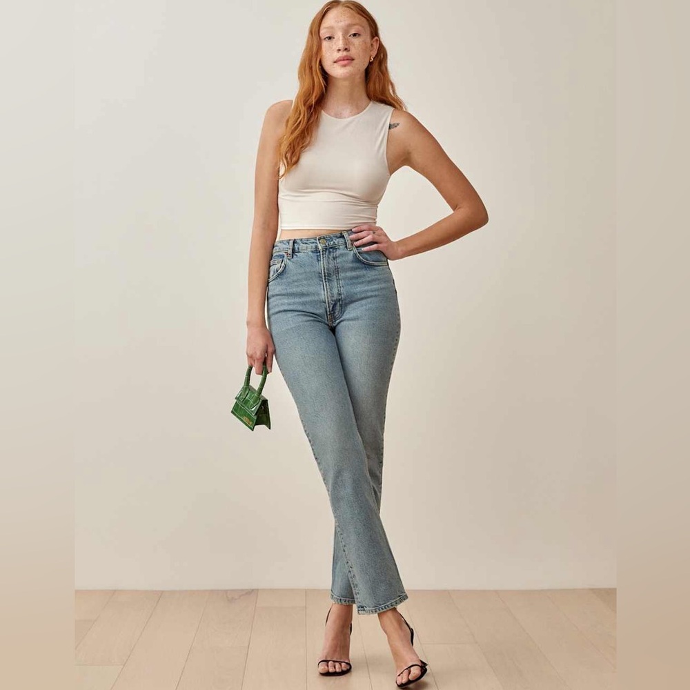 Reformation Light Blue Straight Leg Jeans